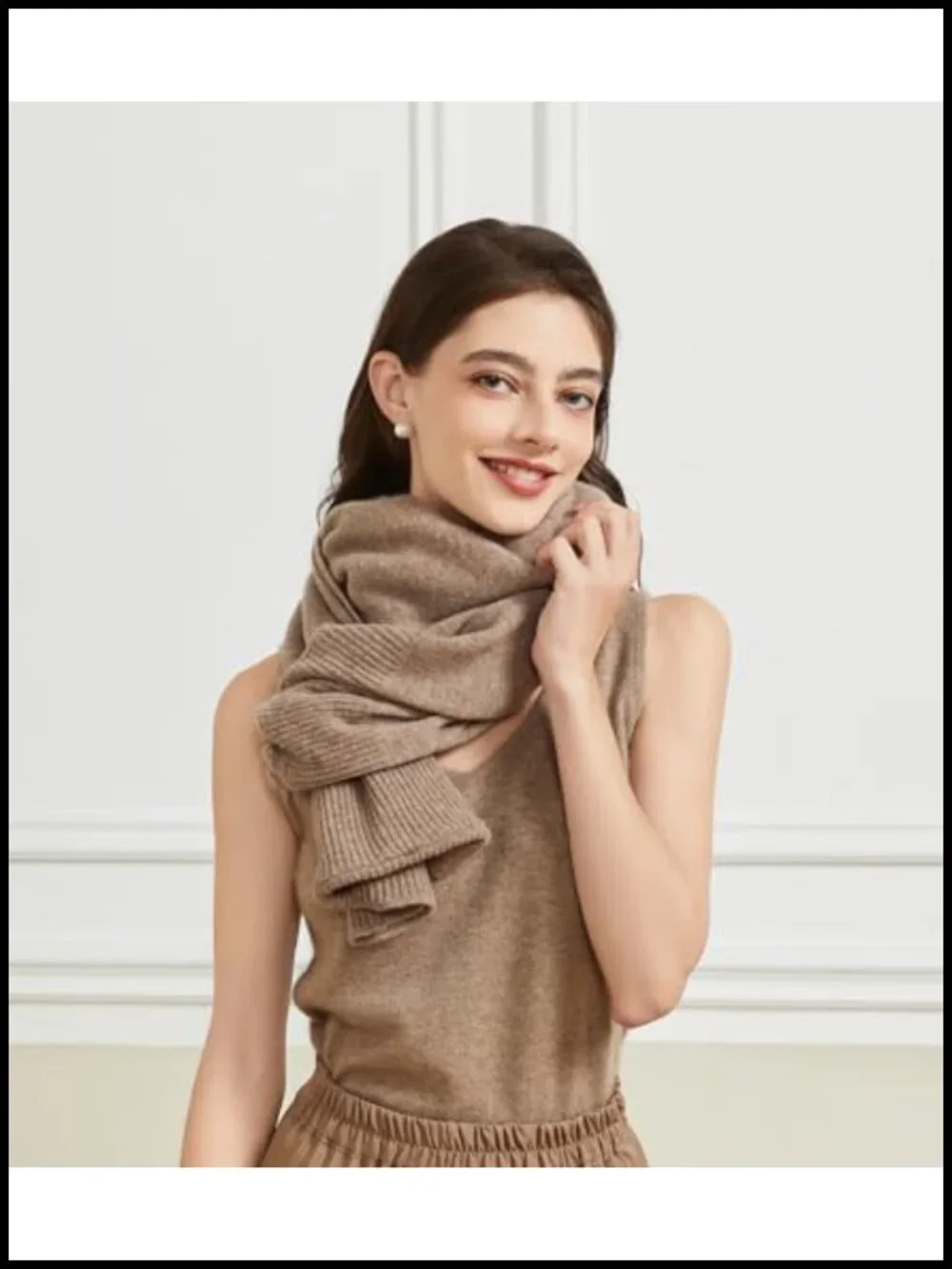 Lightweight Wool Shawl Wrap with Sleeves Open Front Poncho Cape